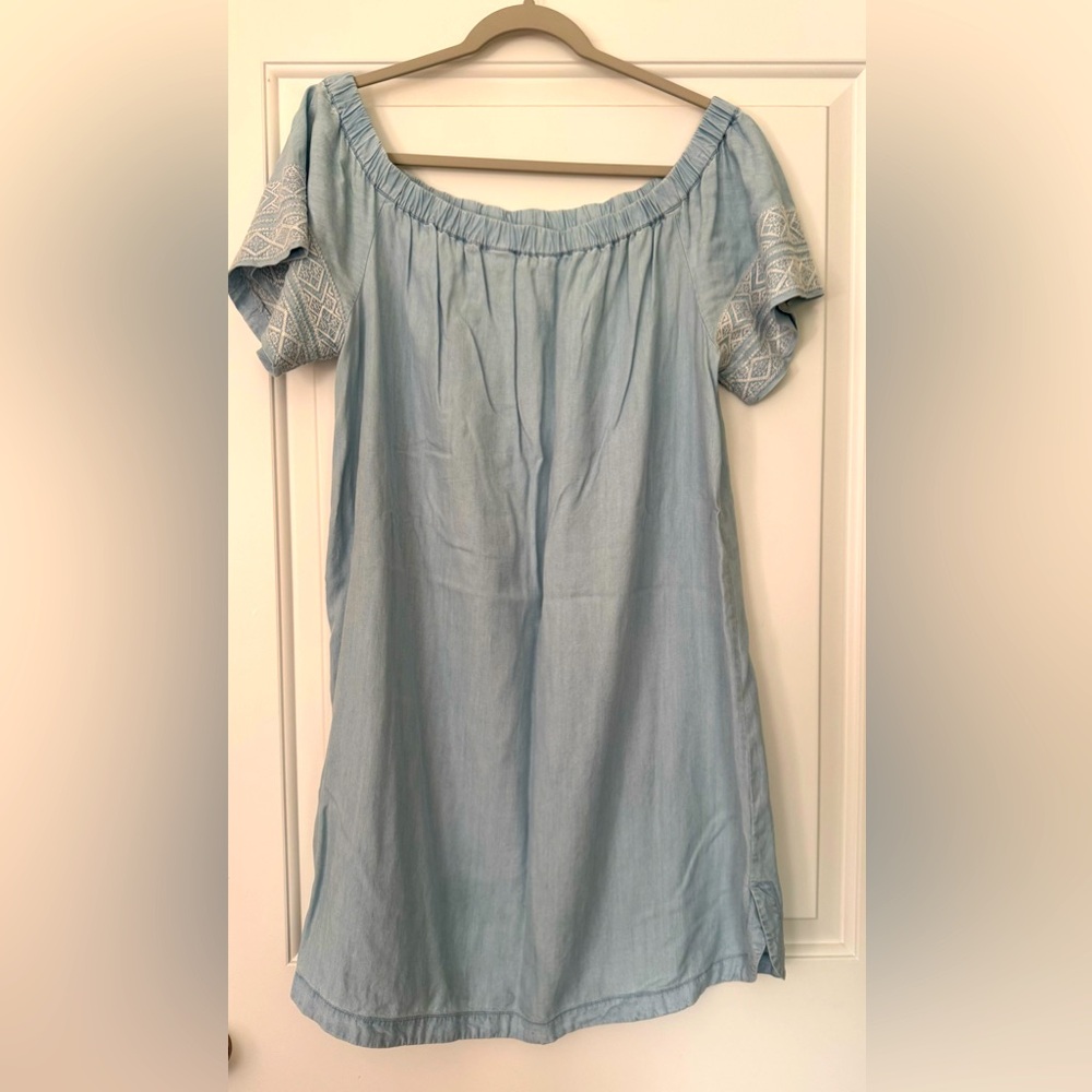 Athleta Chambray Mini Dress Cover Up Sz XL
